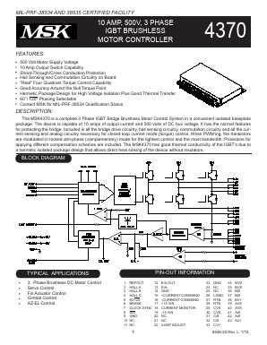 MSK4370HD Datasheet PDF M.S. Kennedy Corporation
