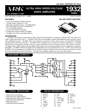 MSK1932U-0 Datasheet PDF M.S. Kennedy Corporation