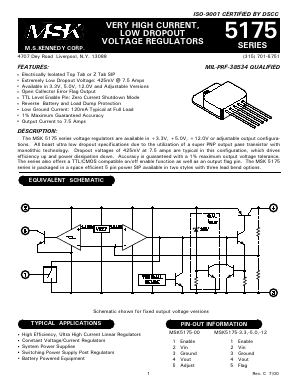 MSK5175-3.3 Datasheet PDF M.S. Kennedy Corporation