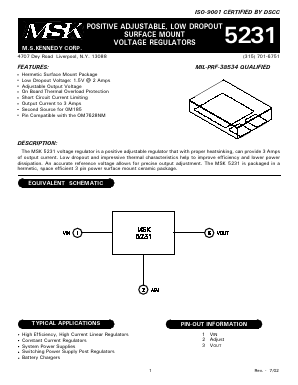 MSK5231 Datasheet PDF M.S. Kennedy Corporation