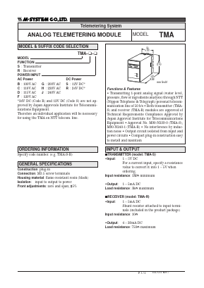 TMA-R-J Datasheet PDF M-System Co.,Ltd.