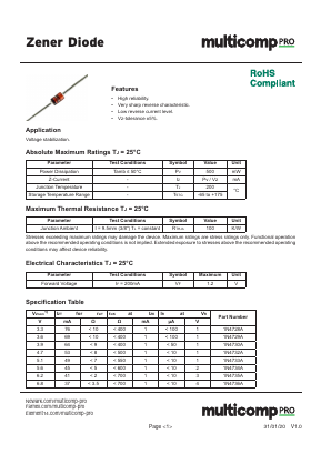 1N4735A Datasheet PDF MULTICOMP