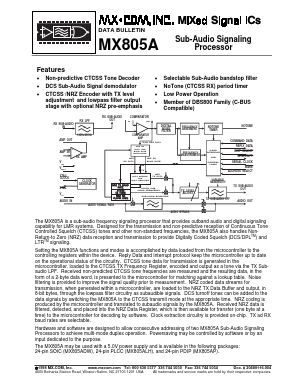 MX805AP Datasheet PDF MX-COM Inc 