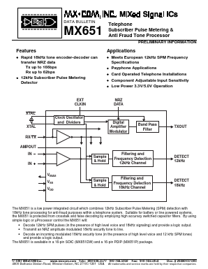 MX651DW Datasheet PDF MX-COM Inc 