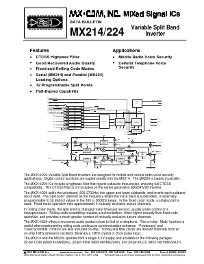 MX214P Datasheet PDF MX-COM Inc 