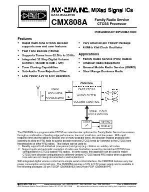CMX808AE3 Datasheet PDF MX-COM Inc 