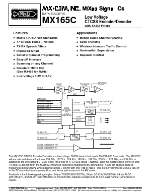 MX165C Datasheet PDF MX-COM Inc 