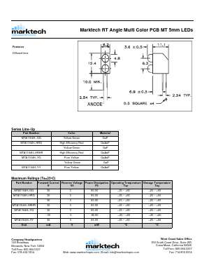 MTA1164H-HRG Datasheet PDF Marktech Optoelectronics