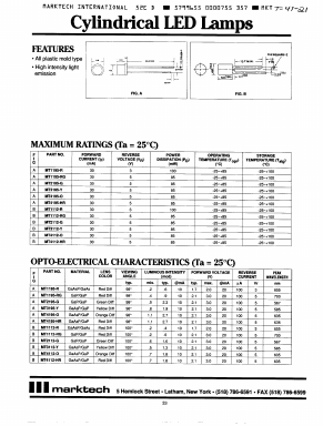 MT1112-RG Datasheet PDF Marktech Optoelectronics