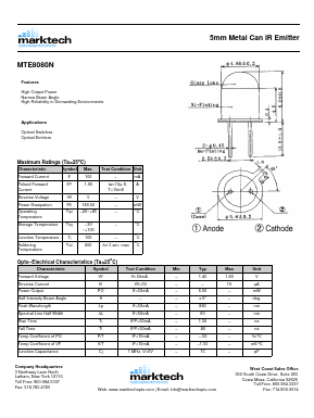 MTE8080N Datasheet PDF Marktech Optoelectronics