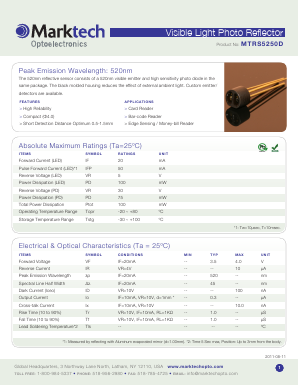 MTRS5250D Datasheet PDF Marktech Optoelectronics