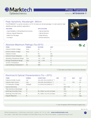 MTD8600NT Datasheet PDF Marktech Optoelectronics