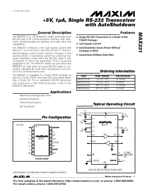 MAX221CAE Datasheet PDF Maxim Integrated