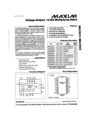 MAX501 Datasheet PDF Maxim Integrated
