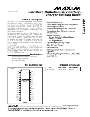 MAX1772 Datasheet PDF Maxim Integrated