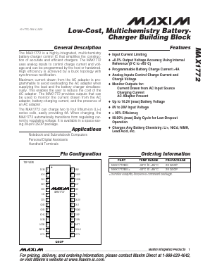 MAX1772 Datasheet PDF Maxim Integrated
