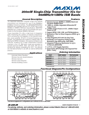 MAX2900-MAX2904 Datasheet PDF Maxim Integrated