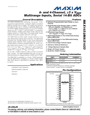 MAX1033 Datasheet PDF Maxim Integrated