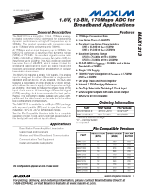 MAX1213EGK+D Datasheet PDF Maxim Integrated