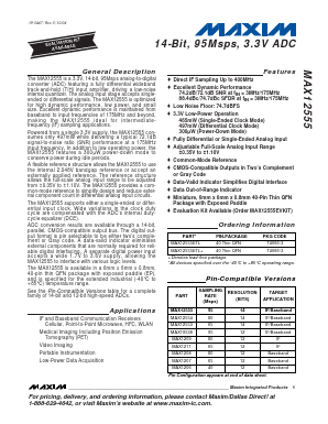 MAX12555ETL Datasheet PDF Maxim Integrated