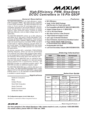 MAX1652 Datasheet PDF Maxim Integrated