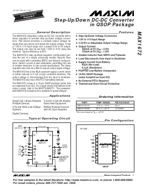 MAX1672 Datasheet PDF Maxim Integrated