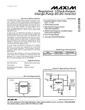 MAX1673 Datasheet PDF Maxim Integrated