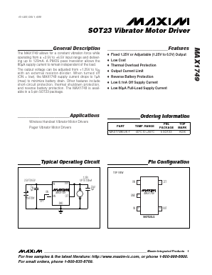 MAX1749EUK-T Datasheet PDF Maxim Integrated