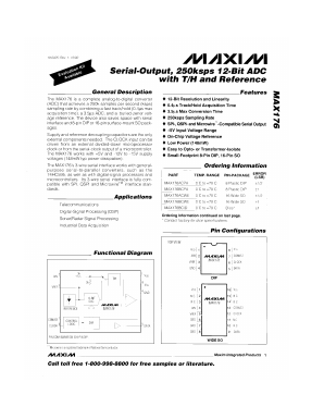 MAX176 Datasheet PDF Maxim Integrated