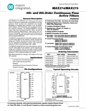 MAX274BCNG Datasheet PDF Maxim Integrated