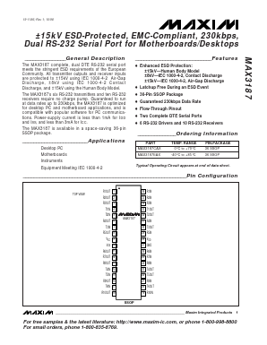 MAX3187 Datasheet PDF Maxim Integrated