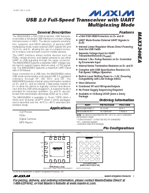 MAX3349EAEBE+T Datasheet PDF Maxim Integrated