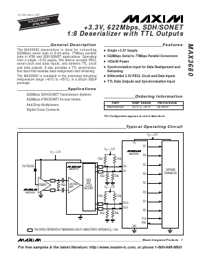 MAX3680 Datasheet PDF Maxim Integrated