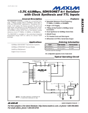 MAX3690 Datasheet PDF Maxim Integrated