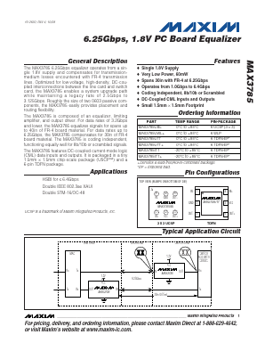 MAX3785 Datasheet PDF Maxim Integrated