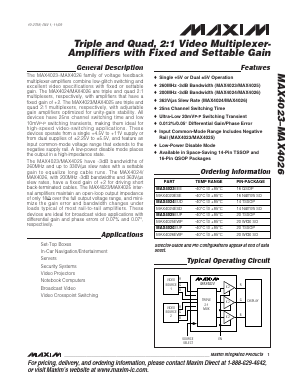 MAX4026EWP Datasheet PDF Maxim Integrated