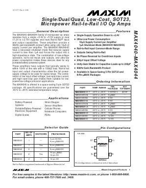 MAX4041EUA Datasheet PDF Maxim Integrated