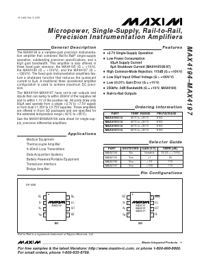 MAX4194ESA Datasheet PDF Maxim Integrated