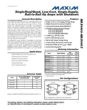 MAX4402AUA/V-T Datasheet PDF Maxim Integrated