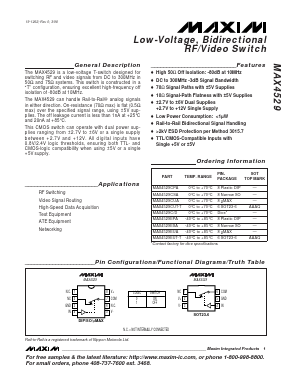 MAX4529 Datasheet PDF Maxim Integrated