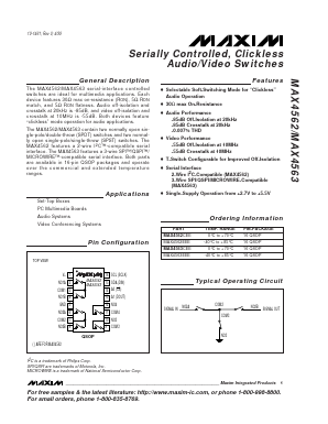 MAX4562EEE Datasheet PDF Maxim Integrated
