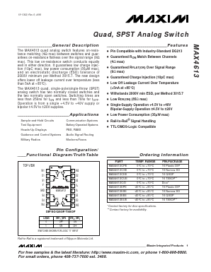MAX4613CEE Datasheet PDF Maxim Integrated