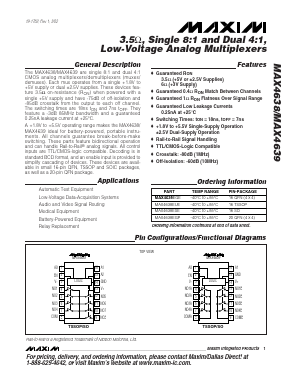 MAX4639 Datasheet PDF Maxim Integrated