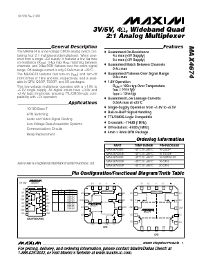 MAX4674EUE Datasheet PDF Maxim Integrated