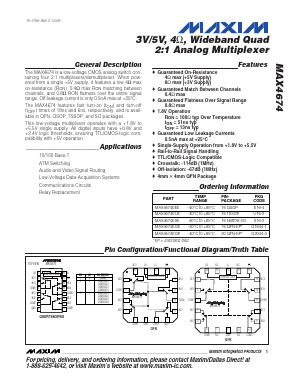 MAX4674EEE Datasheet PDF Maxim Integrated