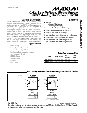 MAX4715EXK-T Datasheet PDF Maxim Integrated