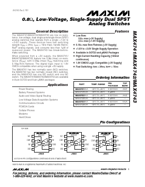 MAX4741 Datasheet PDF Maxim Integrated