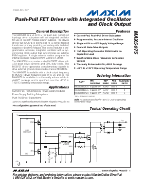 MAX5075BAUA Datasheet PDF Maxim Integrated