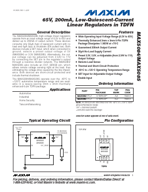 MAX5085 Datasheet PDF Maxim Integrated