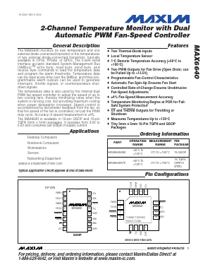 MAX6640ATE Datasheet PDF Maxim Integrated